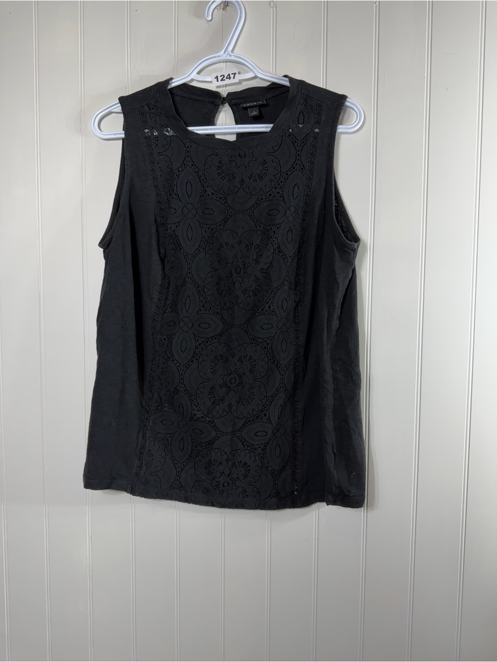 Torrid Black Lace Front Sleeveless Tank Top Blouse Plus Size 1 (XL -1)Boho